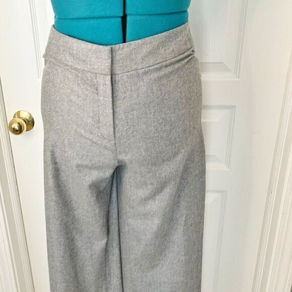 St. John Couture Career Wide Leg Hi Rise Wool Flat Front Unlined Trouser Pants - Picture 2 of 9